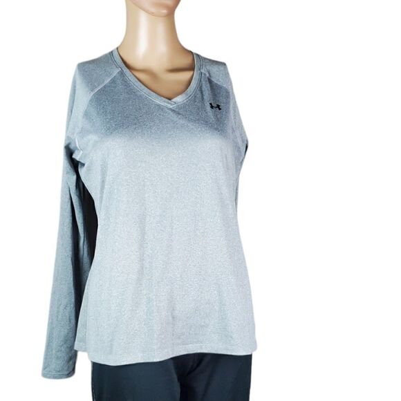 Under Armour Heat Gear Gray Long Sleeve T-Shirt - Picture 1 of 6